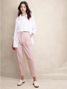 Banana Republic Pink Linen-Blend Skirt